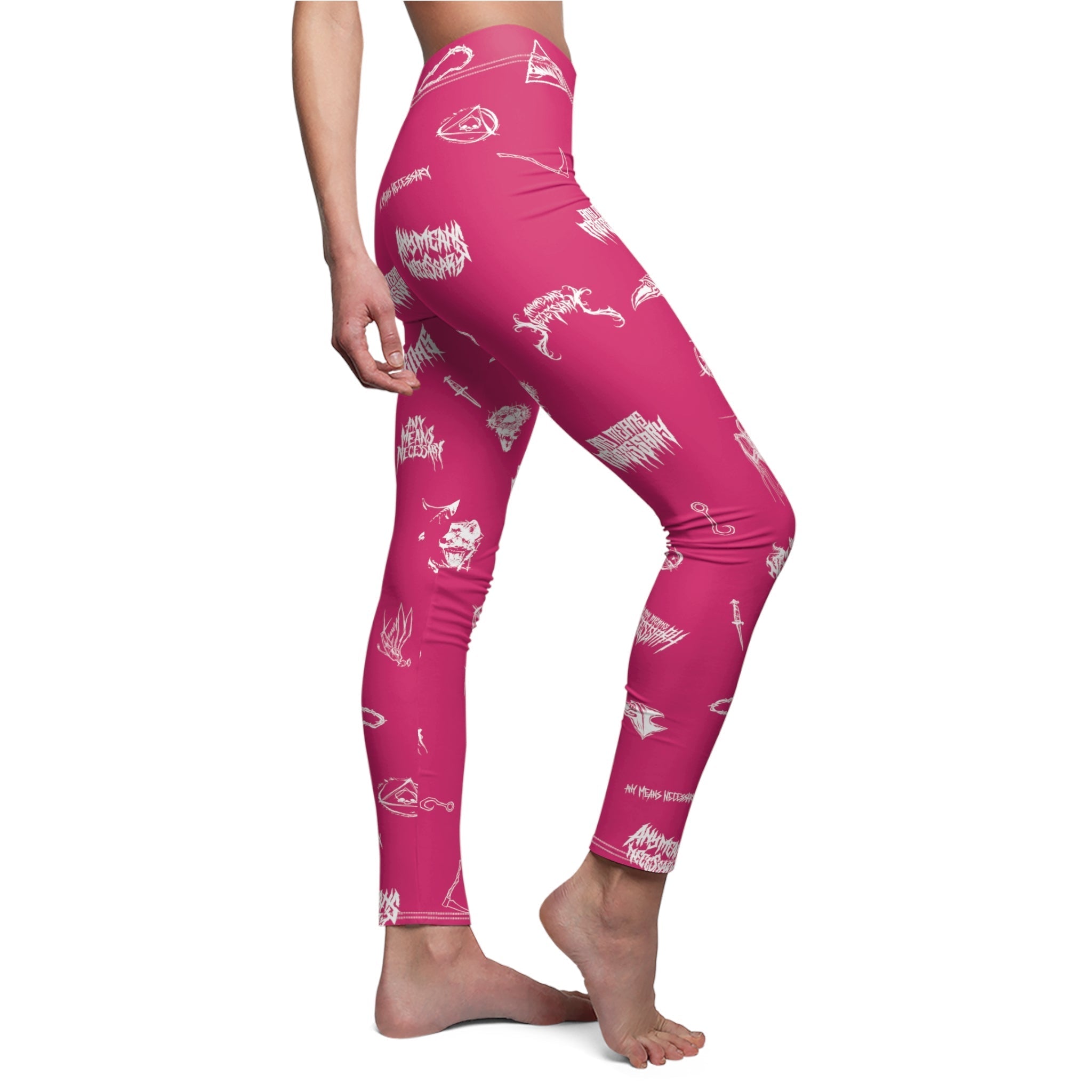 Wingbats Leggings Fuchsia Any Means Necessary Clothing