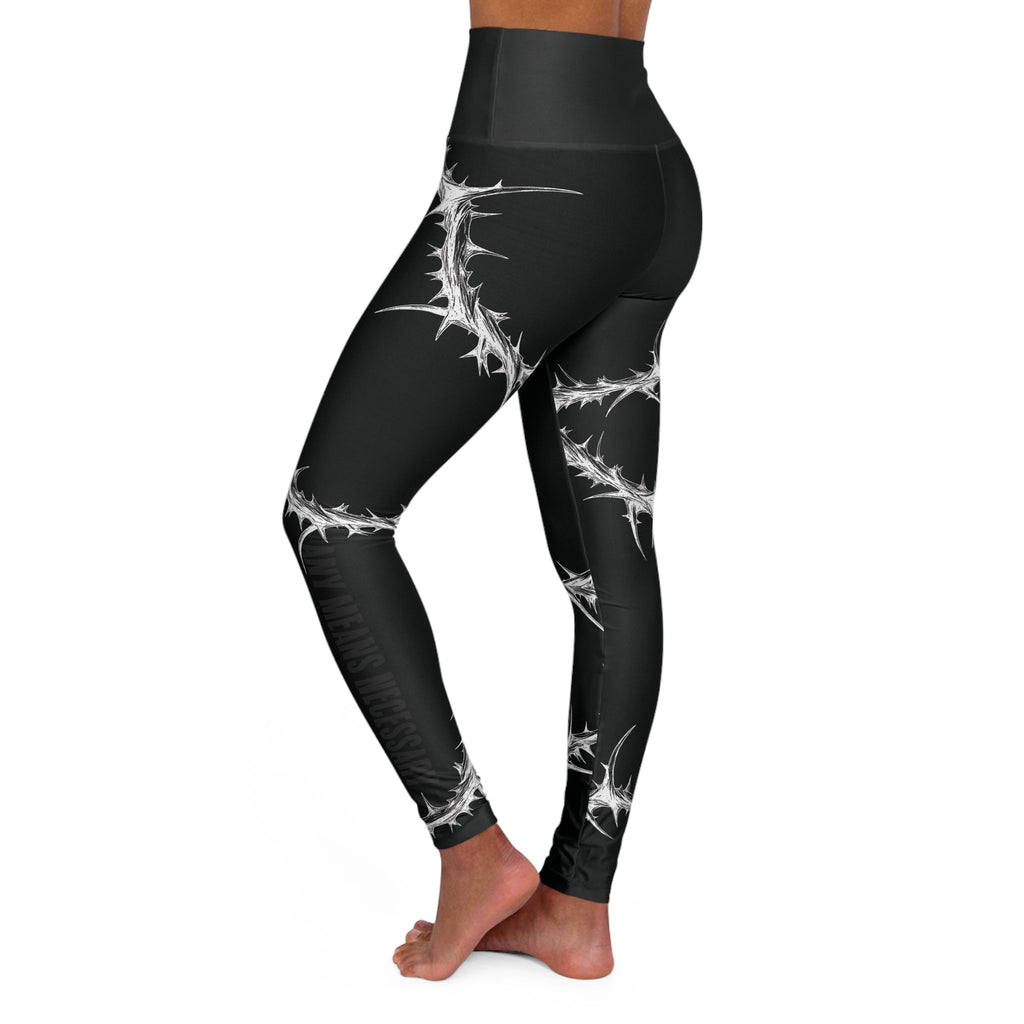 Spina Noctis High Waisted Yoga Leggings Any Means Necessary Clothing