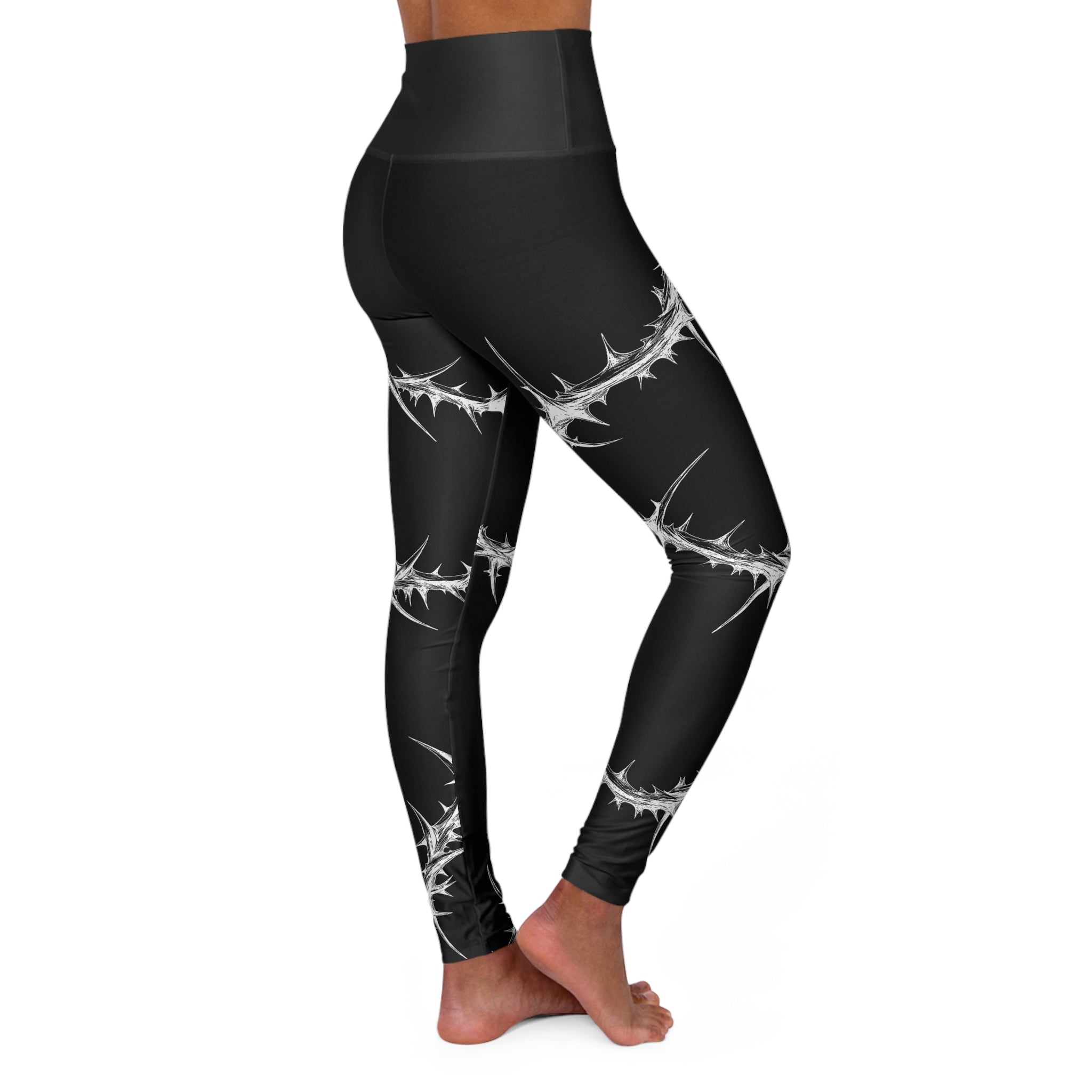 Spina Noctis High Waisted Yoga Leggings Any Means Necessary Clothing