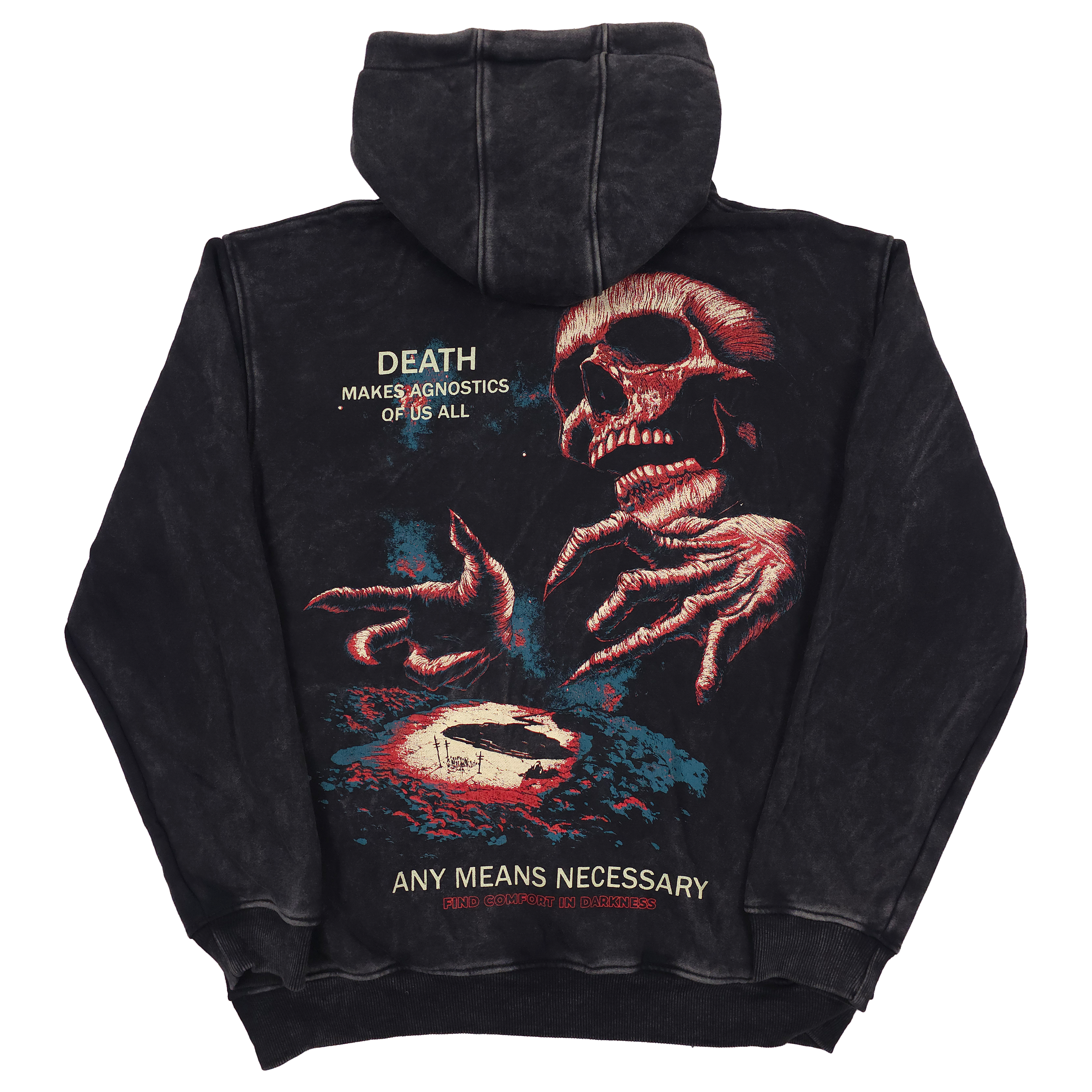 Agnostic Zip Up Hoodie Black Any Means Necessary Clothing