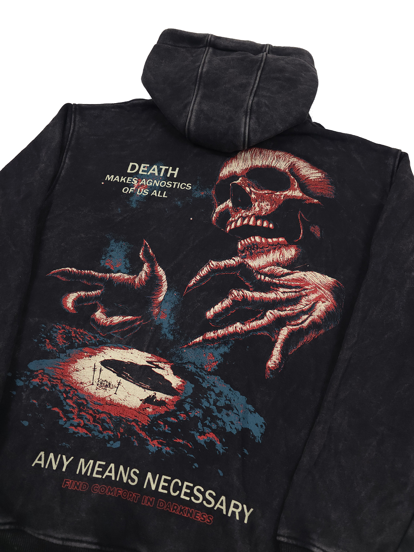 Agnostic Zip Up Hoodie Black Any Means Necessary Clothing