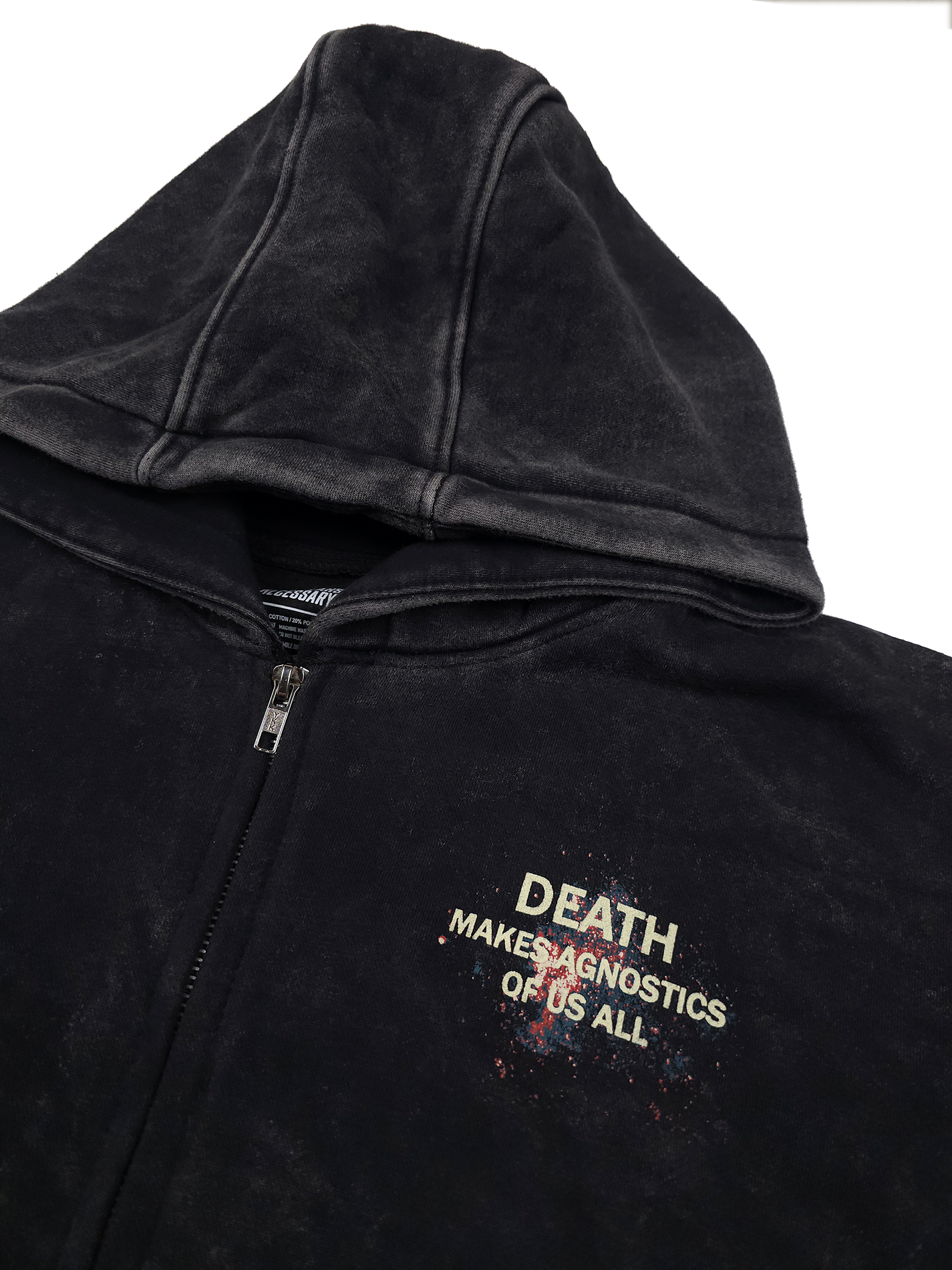 Agnostic Zip Up Hoodie Black Any Means Necessary Clothing