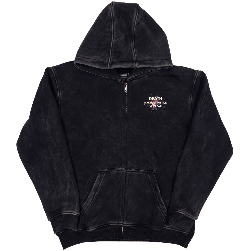 Agnostic Zip Up Hoodie Black Any Means Necessary Clothing