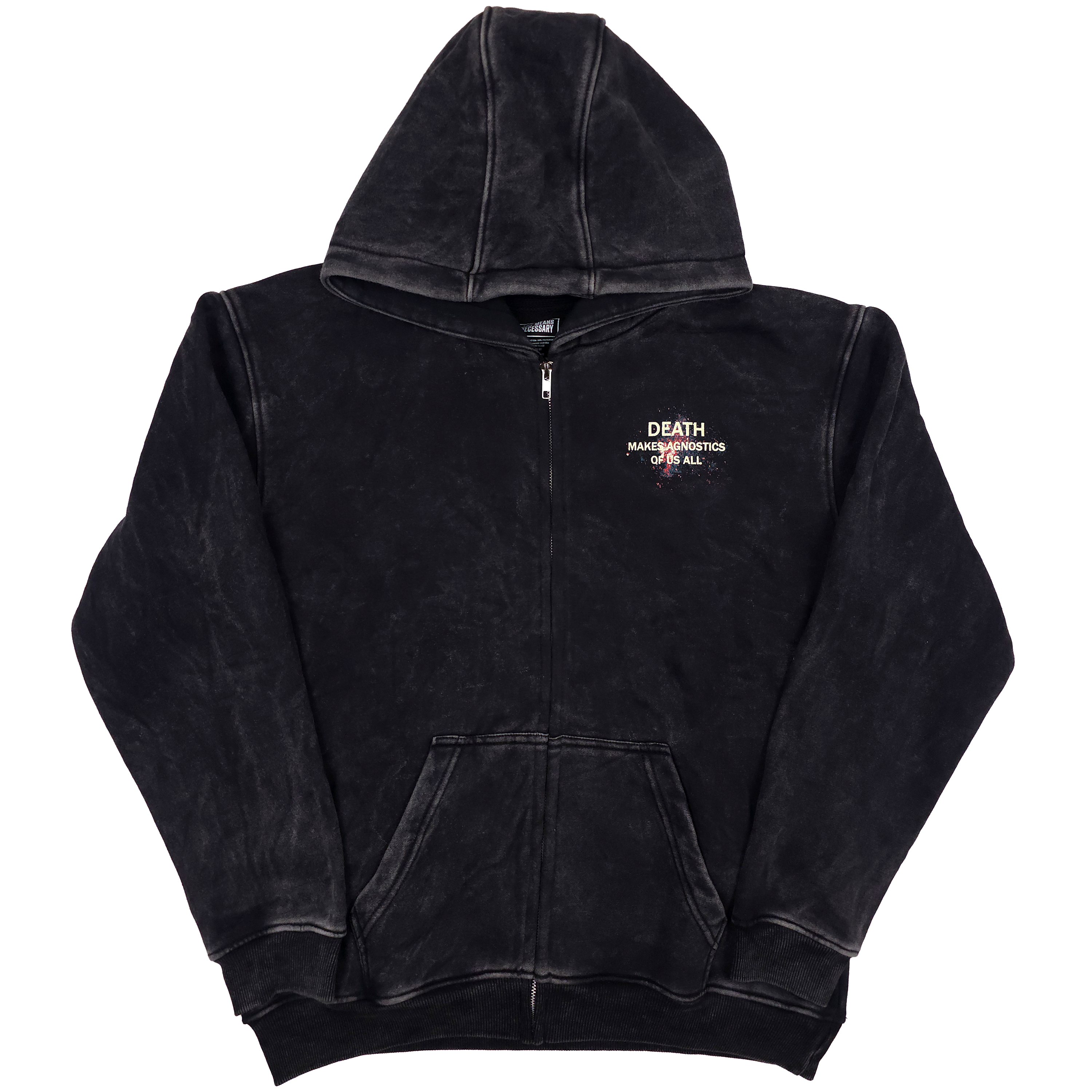 Agnostic Zip Up Hoodie Black Any Means Necessary Clothing