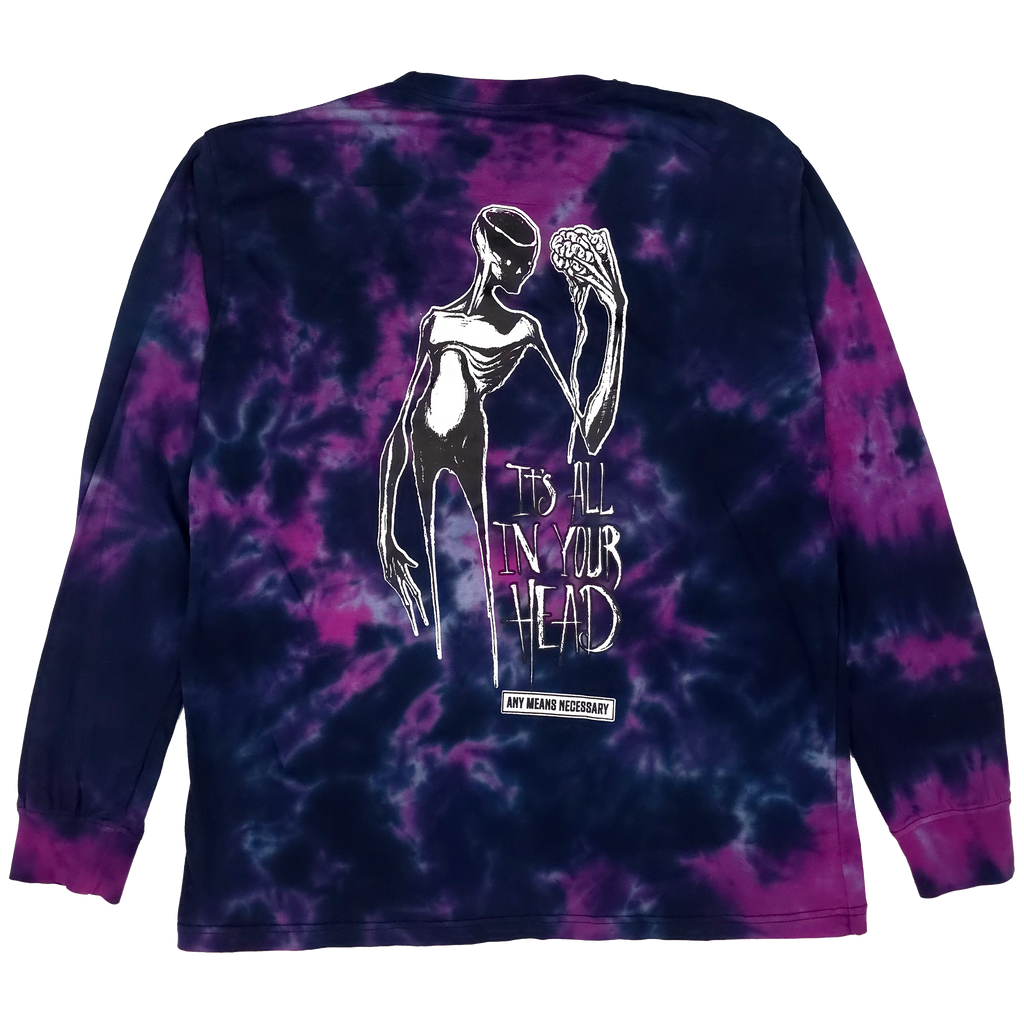 It's All In Your Head Long Sleeve T-Shirt Purple Any Means Necessary Clothing