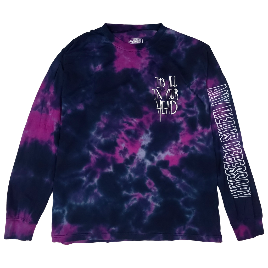It's All In Your Head Long Sleeve T-Shirt Purple Any Means Necessary Clothing