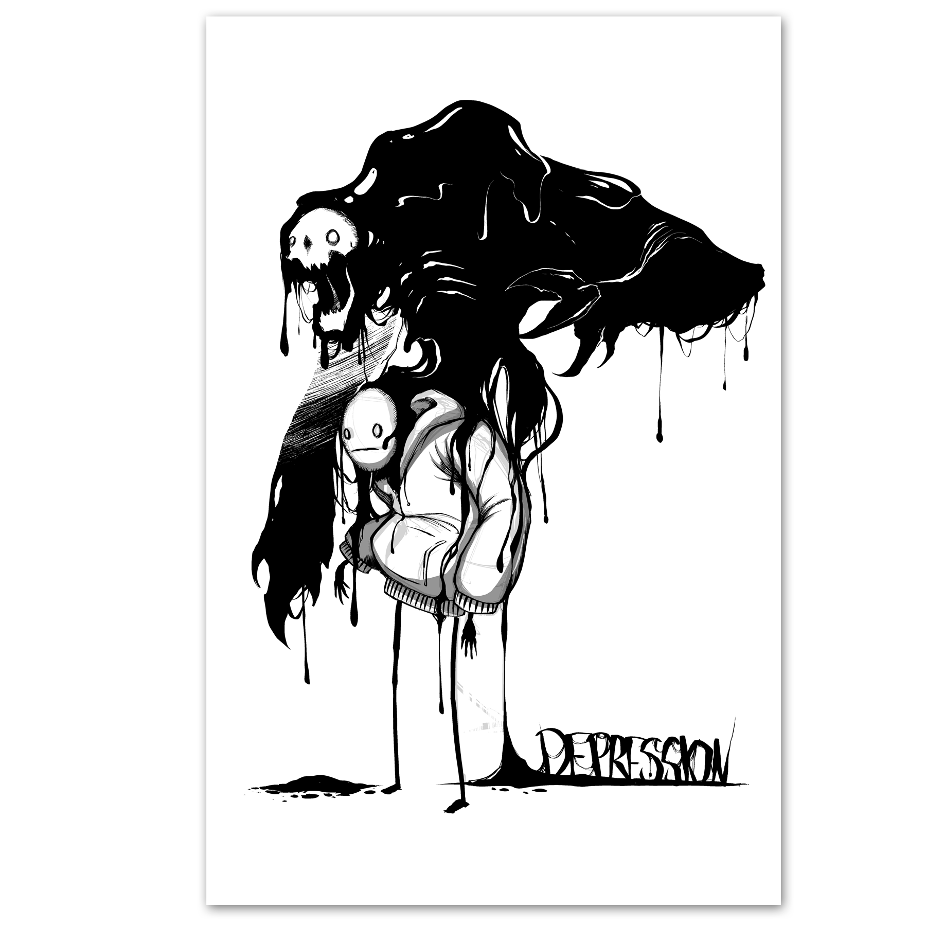 Depression Oil Print Any Means Necessary Clothing