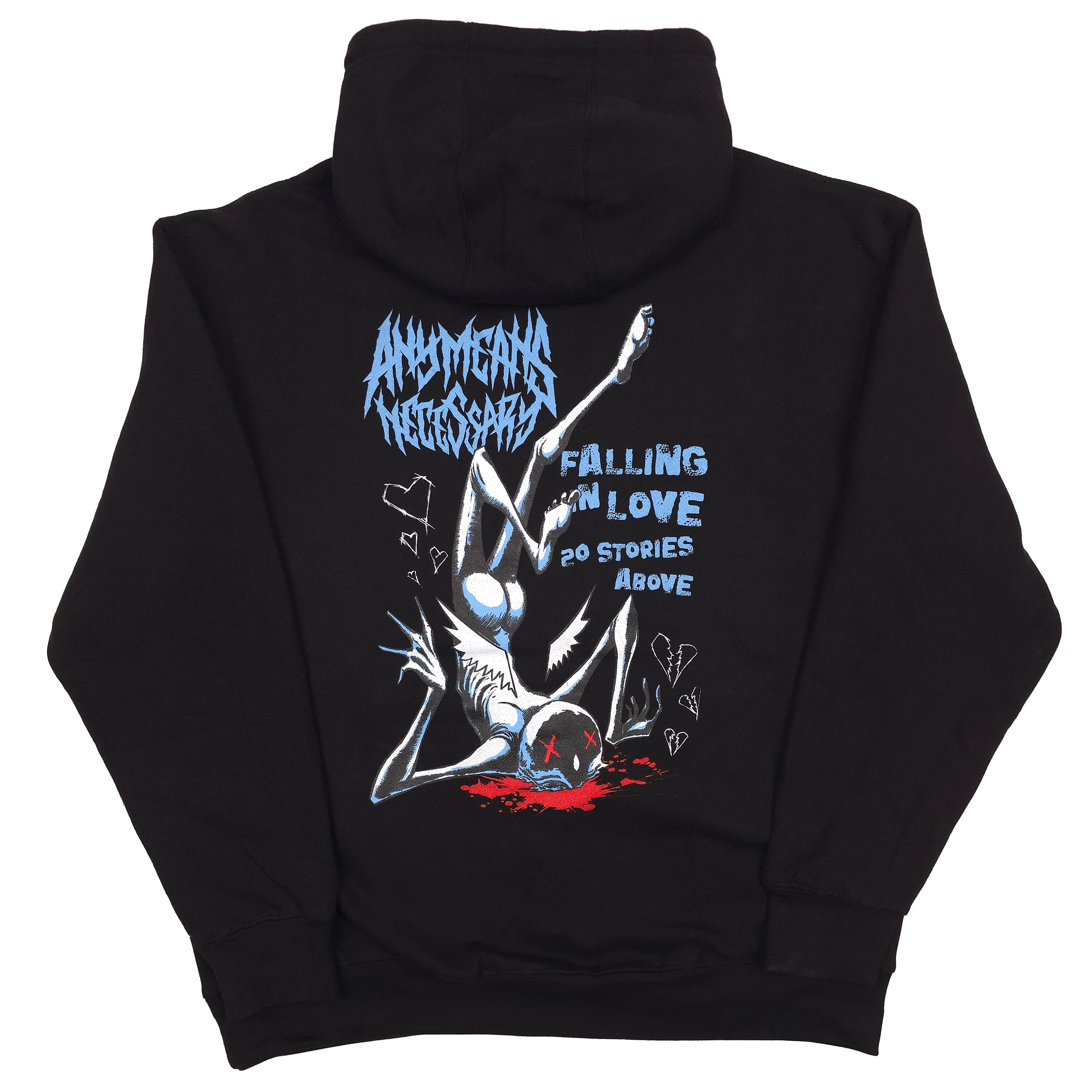 Falling in Love Pullover Hoodie Black Any Means Necessary Clothing