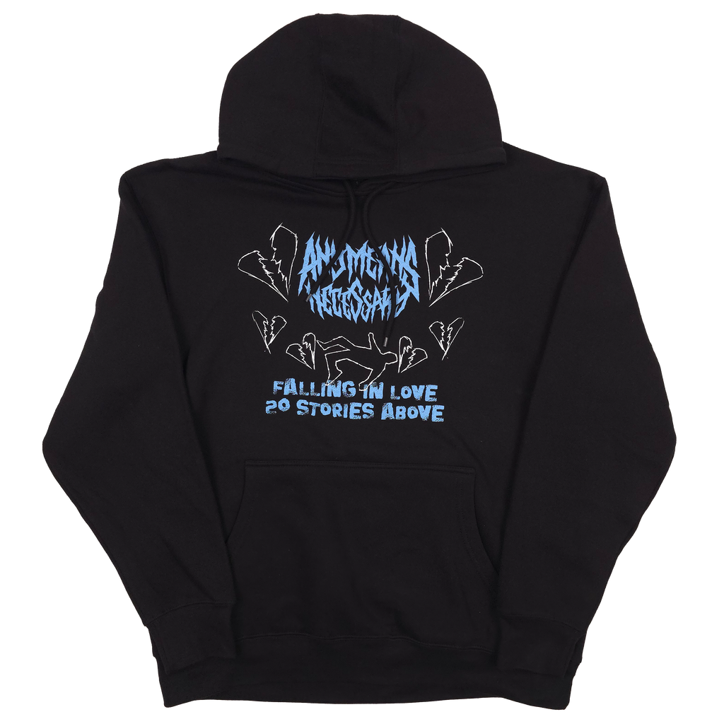 Falling in Love Pullover Hoodie Black Any Means Necessary Clothing