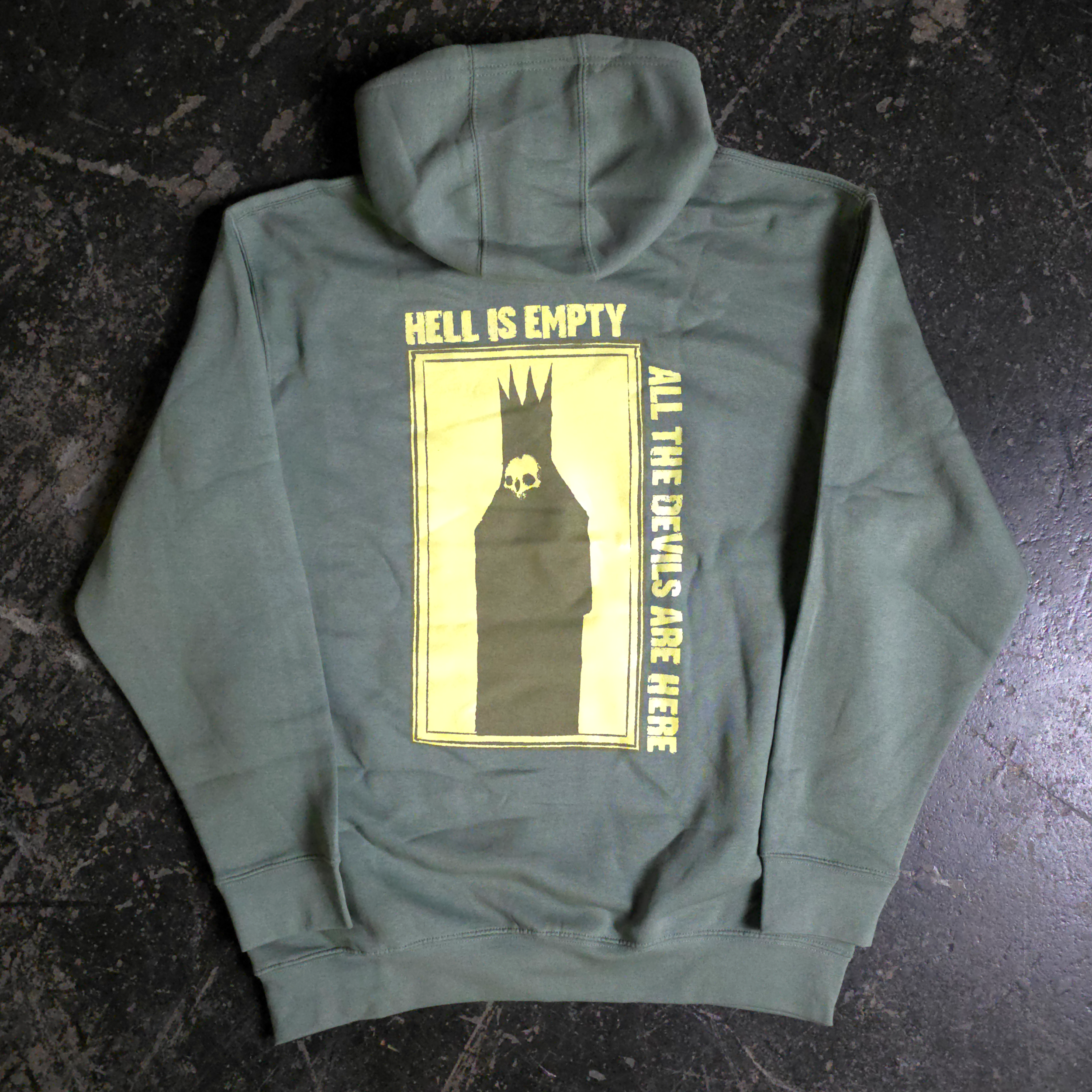 Hell is Empty Pullover Hoodie Sage Any Means Necessary Clothing