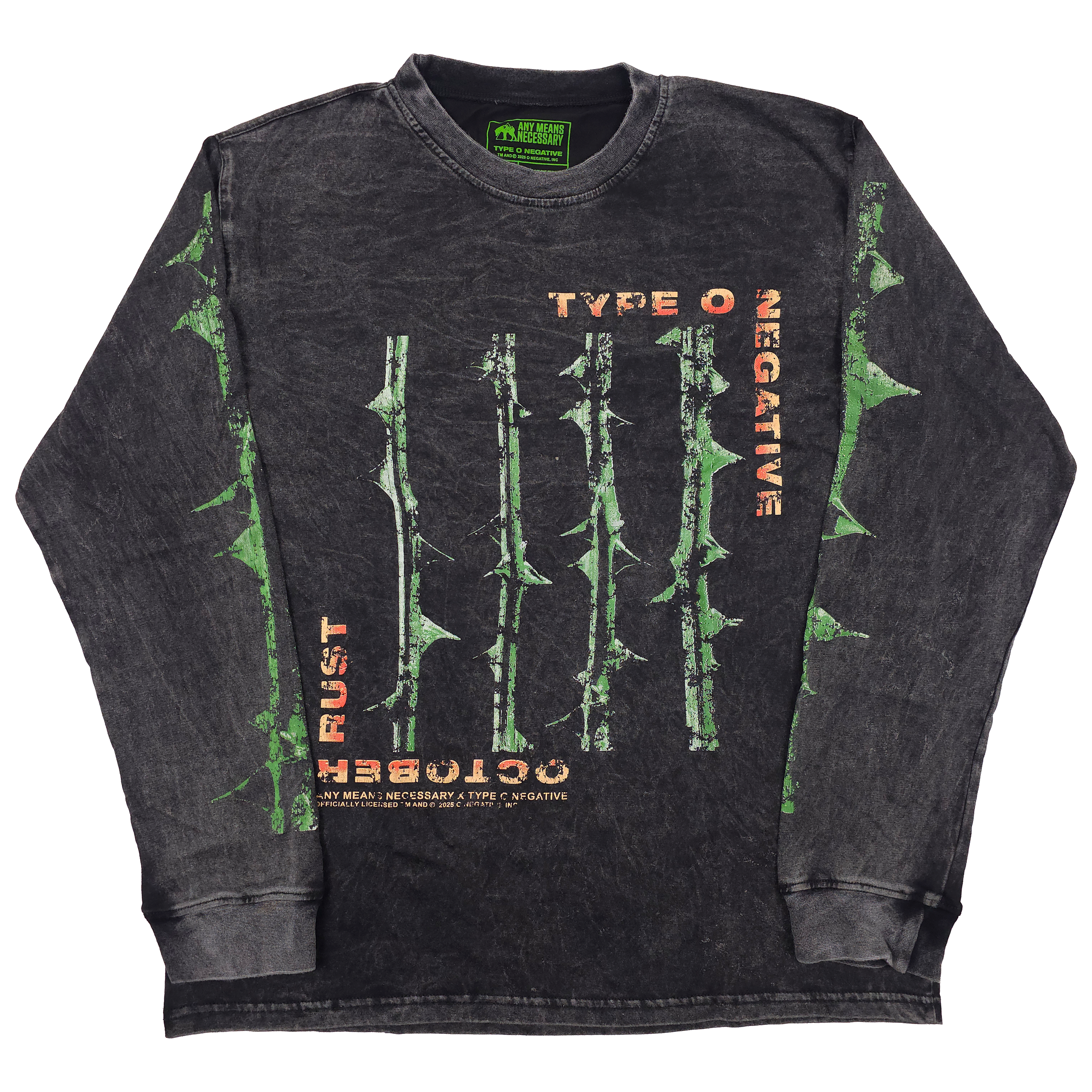 October Rust Long Sleeve T-Shirt Vintage Any Means Necessary Clothing