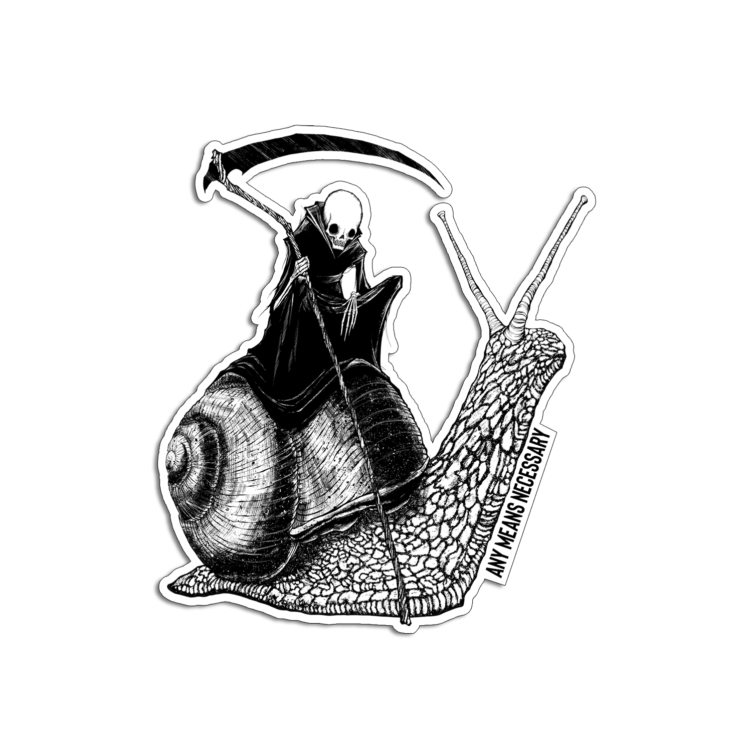 Slow Death Sticker Any Means Necessary Clothing