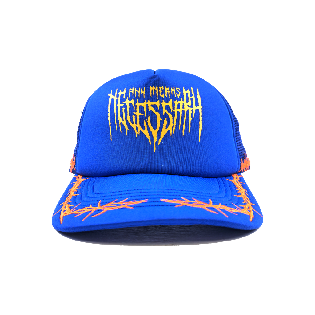 Thorns Trucker Hat Blue Any Means Necessary Clothing