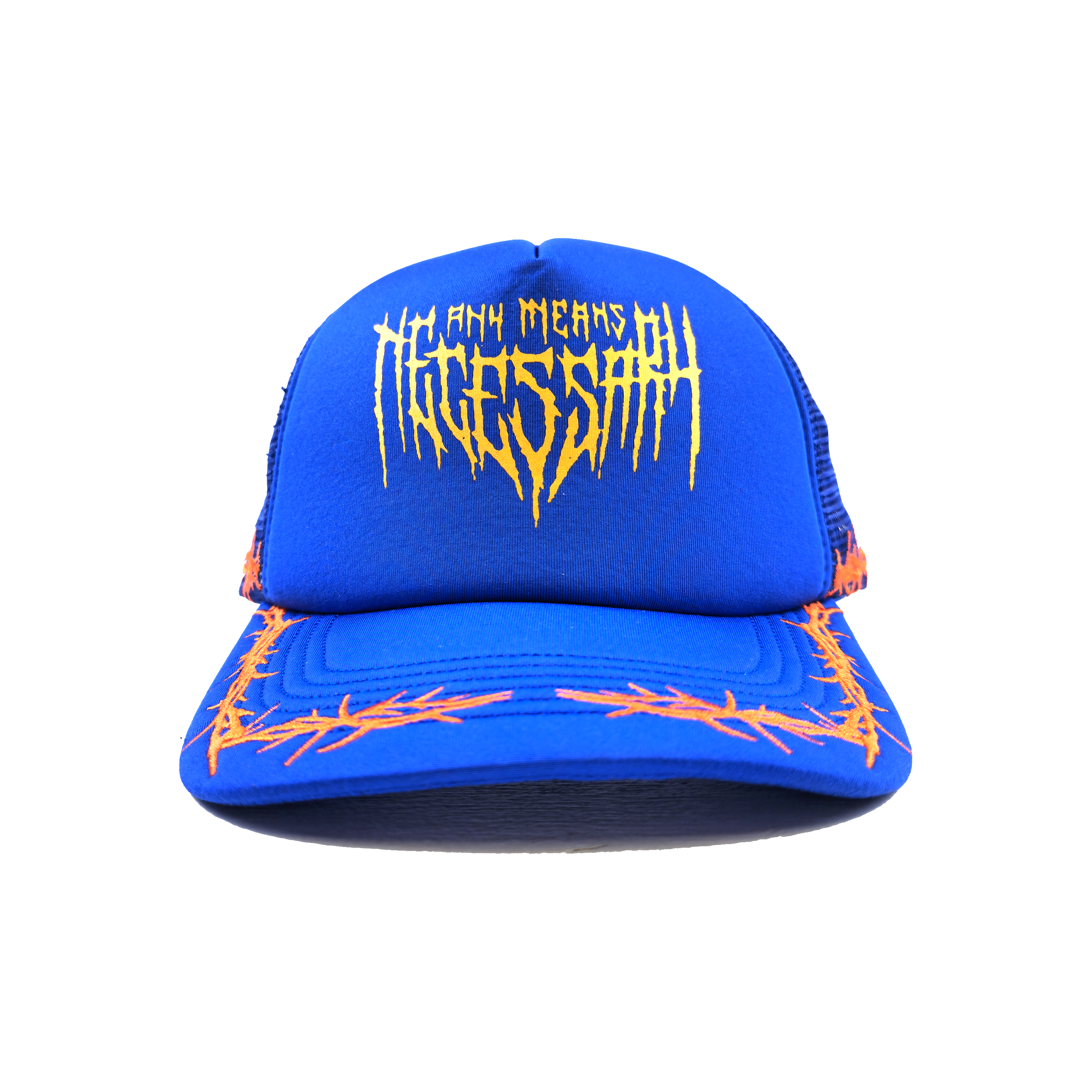 Thorns Trucker Hat Blue Any Means Necessary Clothing