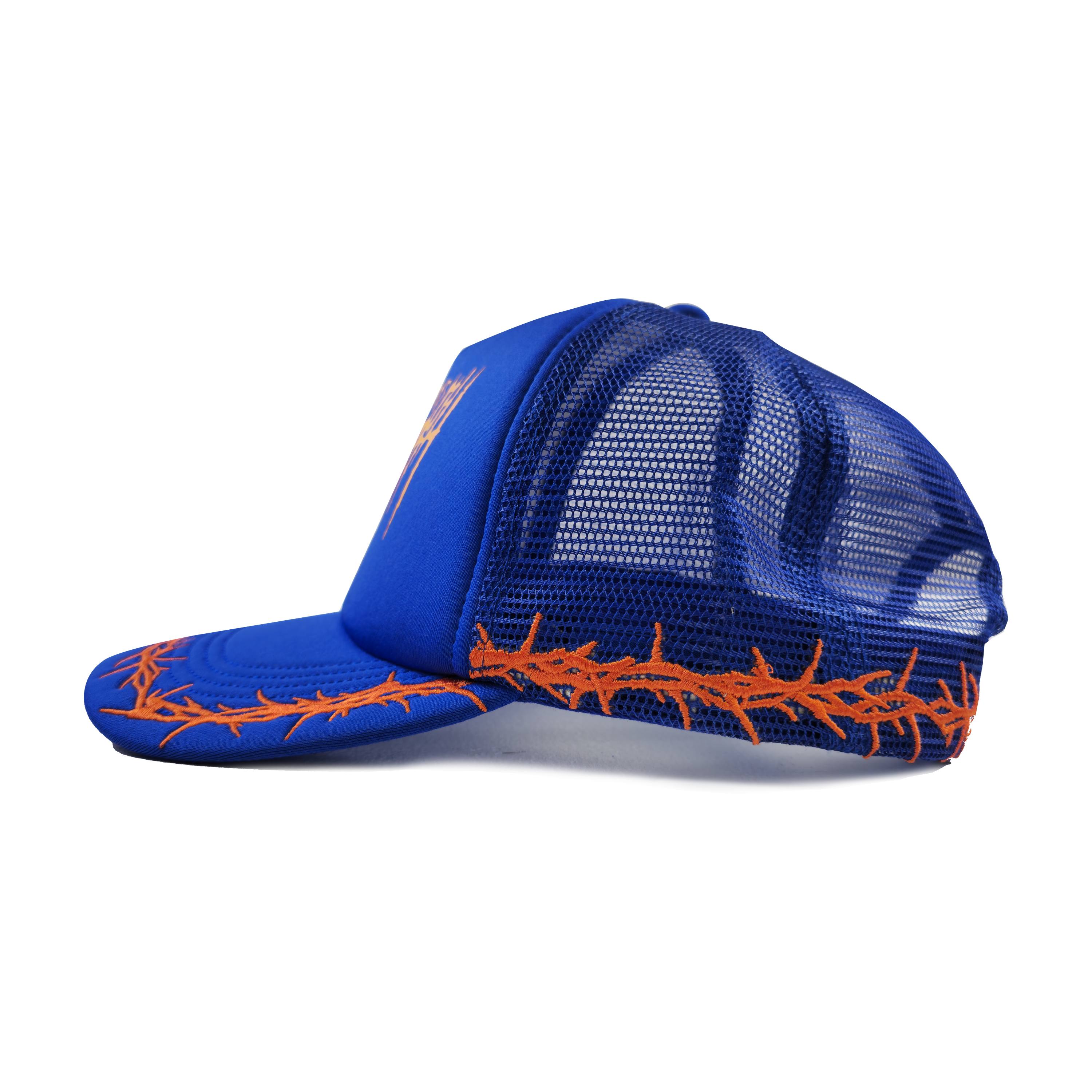Thorns Trucker Hat Blue Any Means Necessary Clothing