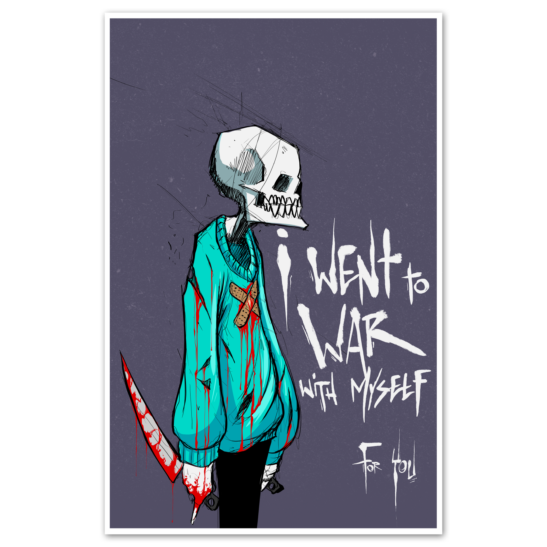 War with Myself Print Any Means Necessary Clothing
